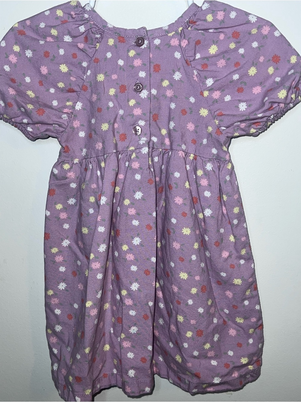 Kids Purple Floral Short-Sleeve Dress